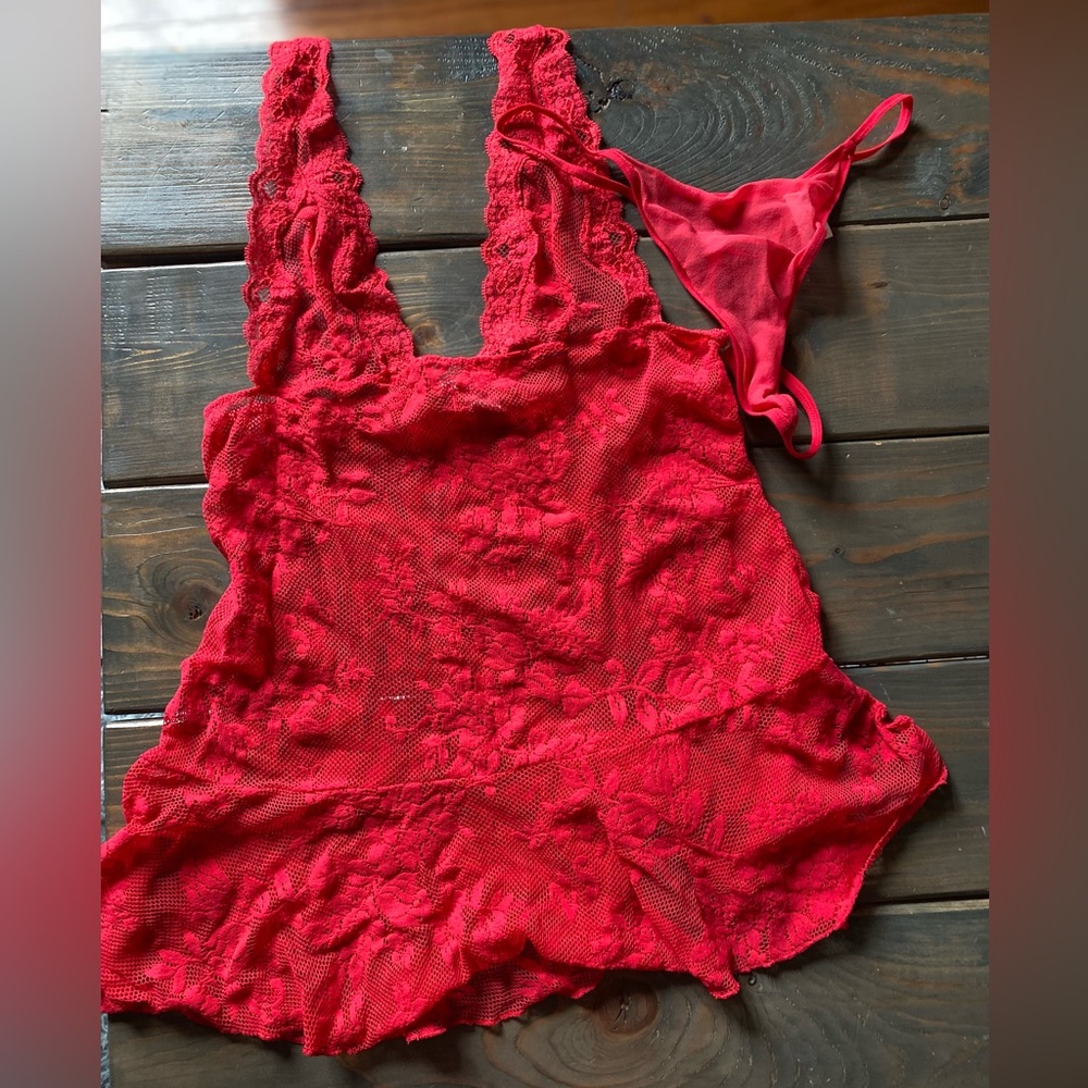 New Victoria’s Secret red lace teddy